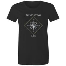 Load image into Gallery viewer, Women&#39;s Black Maple Organic Tee - Navigating Life
